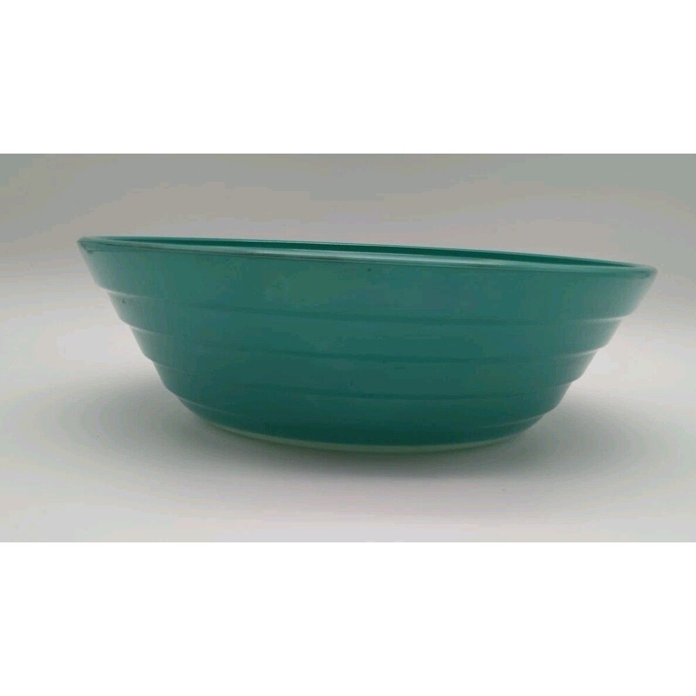 Hazel Atlas Moderntone Platonite Aqua Green Serving Bowl